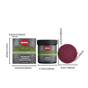 Detaillierte Maße für Jakehoe Möbelpolierpaste und synthetisches Pad-Set