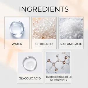 Detailed ingredient list of rust remover showing citric acid and glycolic acid