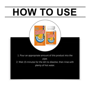 Comprehensive how-to-use guide for Jakehoe Crystal Lye Drain Opener 100g powder bottle.
