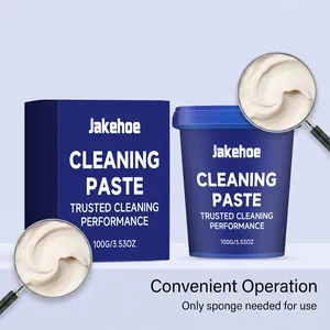 Detailweergave van de romige textuur van de Jakehoe reinigingspasta voor de keuken.