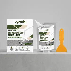 Professional vyreth heavy-duty concrete crack repair filler pouch and application spatula set