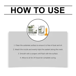 Detailed four-step application guide for vyreth concrete crack repair filler
