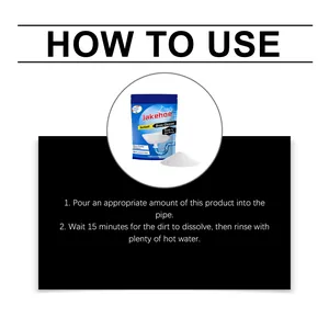 Step-by-step English instructions for JAKEHOE instant drain cleaner powder usage