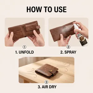 Step-by-step guide on how to use leather wallet freshener spray for odor removal