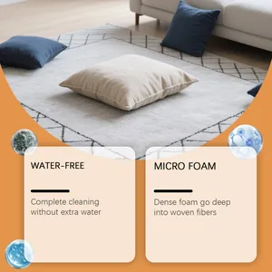 Détail de la mousse nettoyante pour tapis sans eau avec pénétration profonde