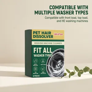 Jakehoe pet hair dissolver washing machine cleaner tablets compatible with HE washers