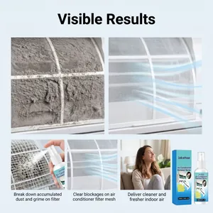 Visible results of Jakehoe air conditioner renewal spray cleaning dirty filters effectively