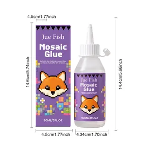 Dimensions du produit Jue Fish 90ml colle mosaïque pour carrelage et projets de bricolage