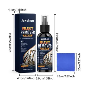 Abmessungen von JAKEHOE 100ml Rostlöser-Sprayflasche, Box und Reinigungstuch-Set