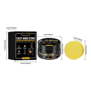 Detailed dimensions of Jue Fish cast iron stove black restoration paste and cleaning sponge