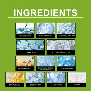 Ingredient breakdown for furniture renovation cream including carnauba wax and oils