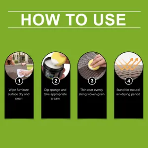Professional 4-step instruction guide for Jue Fish outdoor woven furniture refurbishing cream