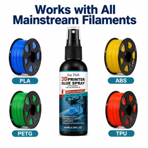 Versatile 3D printer glue spray compatible with PLA ABS PETG and TPU filaments for beds