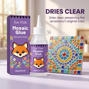Colle mosaïque transparente pour carreaux DIY, flacon de 90ml avec embout de précision.