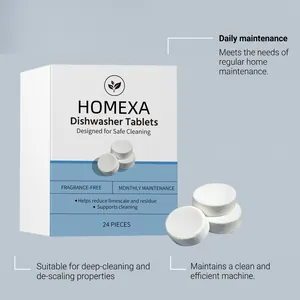 Pastillas limpiadoras de lavavajillas HOMEXA para limpieza y descalcificación