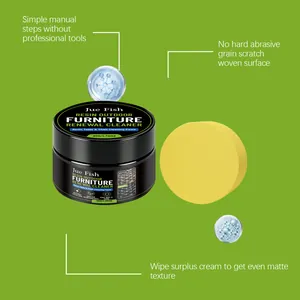 Outdoor furniture renewal cleaner paste for resin and wood with yellow applicator sponge