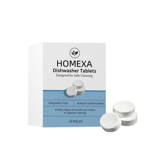 Pastillas lavavajillas HOMEXA para limpieza segura y descalcificación, pack de 24