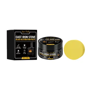 Jue Fish 50g cast iron stove black restoration paste kit with applicator sponge for protection