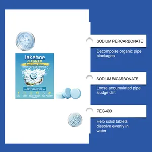 Vista detallada de los ingredientes de las tabletas Jakehoe y sus funciones de limpieza
