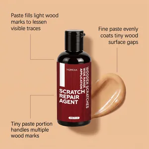 Detail showing HOMEXA wood scratch repair agent with fine paste for furniture repair