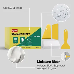 Detail view of Vyreth waterproof sealant putty showing moisture block and AC sealing