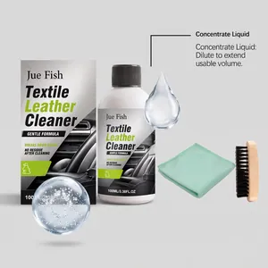 Kit complet de nettoyage Jue Fish pour textiles et cuir avec flacon de 100 ml et brosse