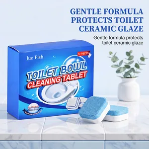 Détail des pastilles de nettoyage pour toilettes Jue Fish pour l'entretien de l'émail