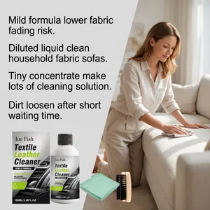 Kit de nettoyage pour cuir et textile avec brosse et chiffon pour l'entretien du canapé