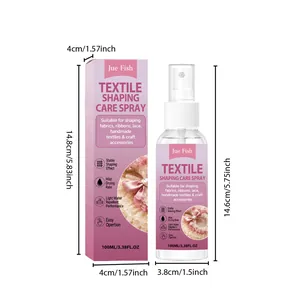 Dimensions détaillées du spray de soin textile Jue Fish flacon de 100ml et boîte