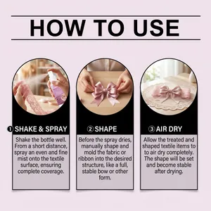 Instructions étape par étape pour utiliser le spray de soin textile JUE FISH sur rubans