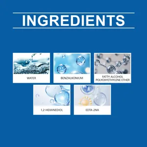 Vue détaillée de la liste des ingrédients chimiques du spray nettoyant pour panneaux