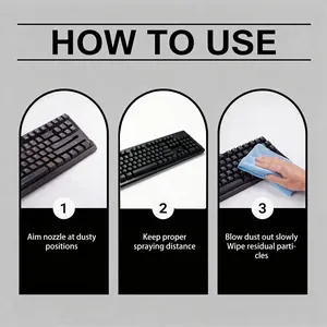 Guía paso a paso sobre cómo usar aire comprimido para limpiar un teclado negro