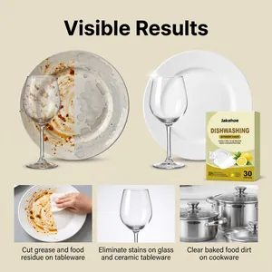 Detailed comparison of Jakehoe dishwashing detergent sheets effectively removing grease stains