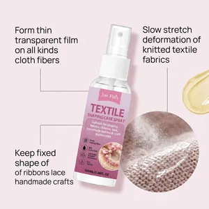 Détail du spray de mise en forme textile montrant l'effet du film protecteur