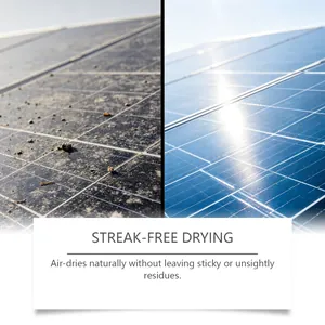 Nettoyant pour panneaux solaires montrant un séchage sans traces et sans résidus