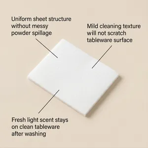 Close-up of a white cleaning sheet showing uniform structure and mild cleaning texture
