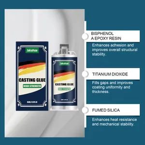 High-strength JAKEHOE casting glue with epoxy resin for durable metal and PVC pipe bonding.