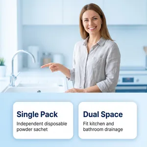 Effective drain cleaner powder sachets for kitchen and bathroom drainage usage