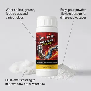 Jue Fish sink and drain cleaner powder for kitchen and bathroom pipes with foam detail