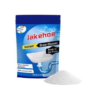 Jakehoe instant drain cleaner powder 100g for kitchen and bathroom blocked drainpipes