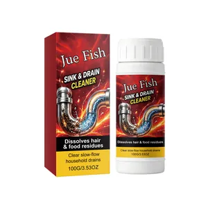 Jue Fish sink and drain cleaner powder for household pipes, kitchen and bathroom drains