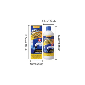 Detailed technical dimensions for Jakehoe 100ml powerful pipe and sink drain cleaner bottle.