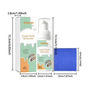 Dimensions du nettoyant tapis en mousse avec boîte et chiffon kit de 60ml avec mesures