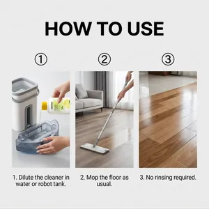 Detailed step-by-step instructions for using JAKEHOE floor cleaner on various floors.