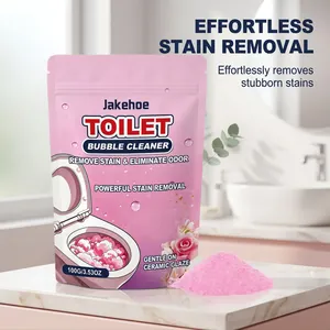 Jakehoe pink toilet bubble cleaner powder for effective stain removal and odor control