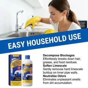 Demonstration of Jakehoe powerful drain cleaner powder being poured into a sink.