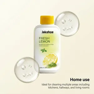 Jakehoe fresh lemon floor cleaner detail showing 100ml bottle with liquid texture