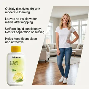 Fresh lemon scented floor cleaner shown alongside a clean living room lifestyle scene
