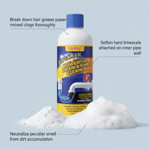 Powerful Jakehoe drain and sink cleaner powder for hair, grease and limescale clogs
