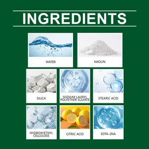Detailed ingredient list for metal cleaning paste with kaolin, silica, and citric acid